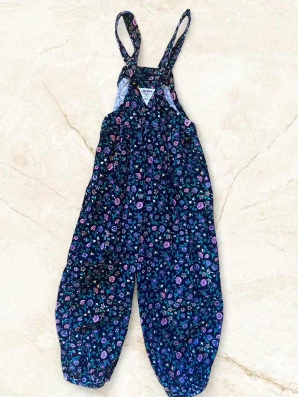 VTG 80s90s OshKosh Vestbak Floral Corduroy Overalls Size 6X Made in USA RARE